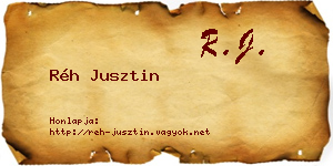 Réh Jusztin névjegykártya